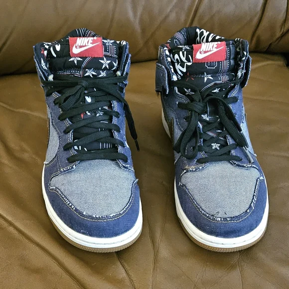 Men's Nike Dunk High CMFT Denim Multicolor Size 8 (EXCELLENT CONDITION) - Picture 6 of 14